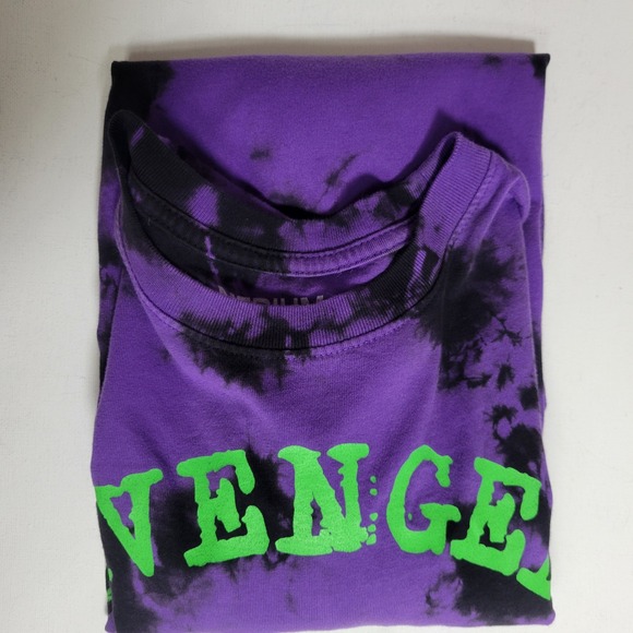 Avenged Sevenfold Deathbat Tie Dye Shirt Mens M Purple Skater Grunge Streetwear - Picture 7 of 8